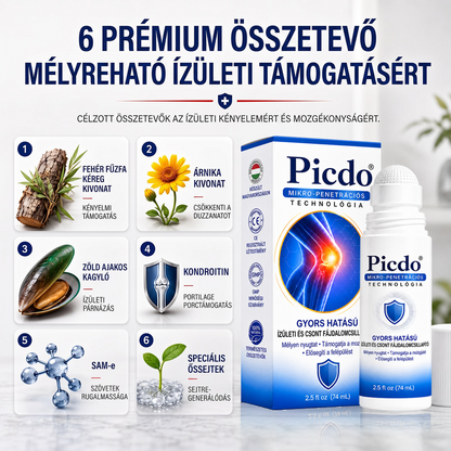 𝐏𝐢𝐜𝐝𝐨® 🧑‍⚕️ 0,05 mm-es mikrotűs csont- és ízületregeneráló görgő 🛡️ (Minden felnőtt számára, nőknek és férfiaknak egyaránt – átfogó támogatás különböző ízületi problémák esetén)✅