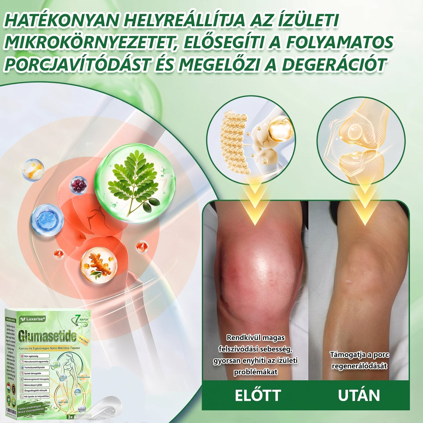 🌿Luxarise®Glumasetide 8az 1-ben Karcsu és Egeszséges Nano Mikrotus Tapasz (Napi 1alkalom – látható változásakár 7 nap alatt) ✅ Elhízásra,bőrfeszesítésre,cukorbetegségre, alvásiapnoéra, ízületekre stb HU🍀