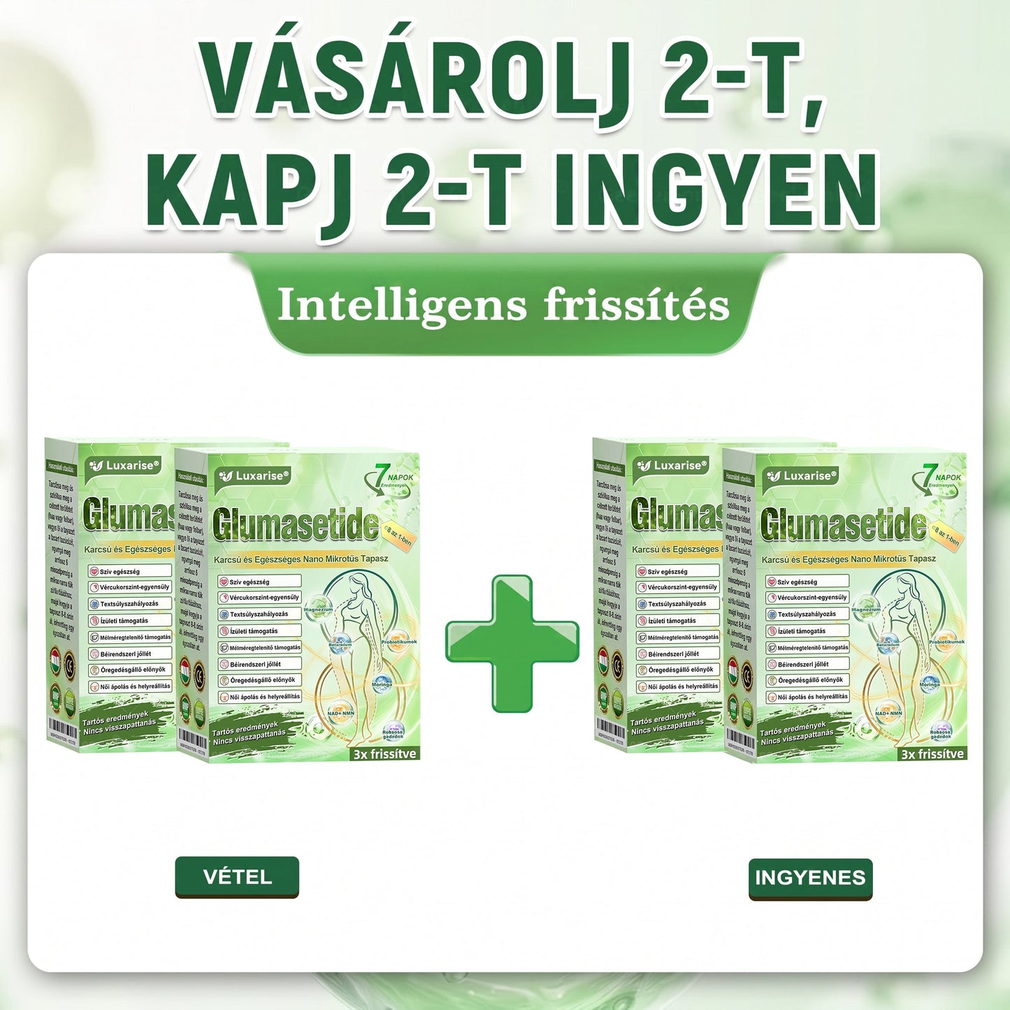 🌿Luxarise®Glumasetide 8az 1-ben Karcsu és Egeszséges Nano Mikrotus Tapasz (Napi 1alkalom – látható változásakár 7 nap alatt) ✅ Elhízásra,bőrfeszesítésre,cukorbetegségre, alvásiapnoéra, ízületekre stb HU🍀