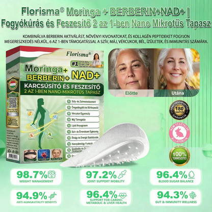 Utánvéttel fizetés [70% kedvezmény] | Magyarországon készült 🇭🇺 Florisma® 👩‍⚕️ Prémium 10 az 1-ben mikro-tűs tapasz moringával és berberinnel. Ajánlott elhízásra, cukorbetegségre, alvási apnoéra és ízületi problémákra 🌈